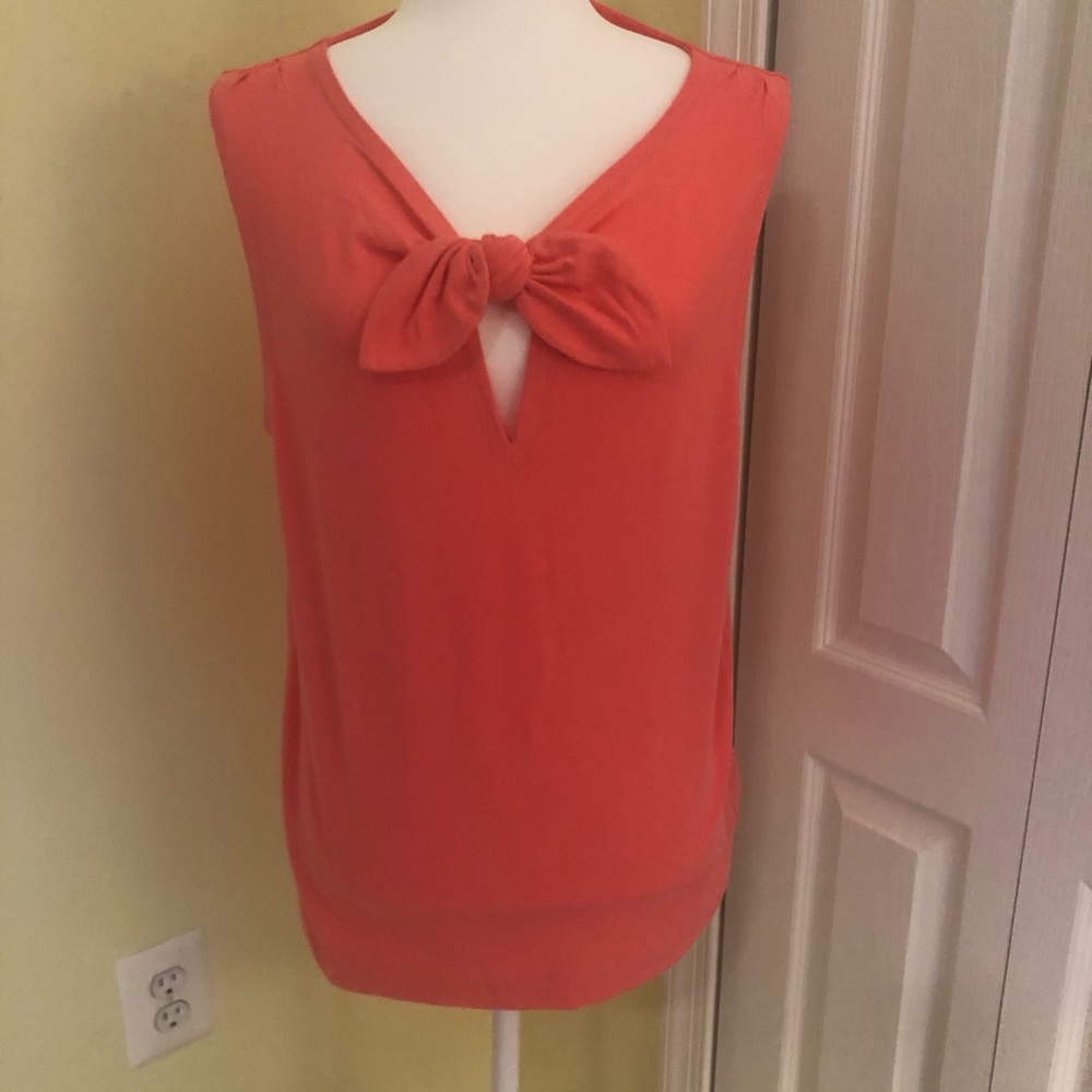 Kate Spade Coral bow tank top XL EUC